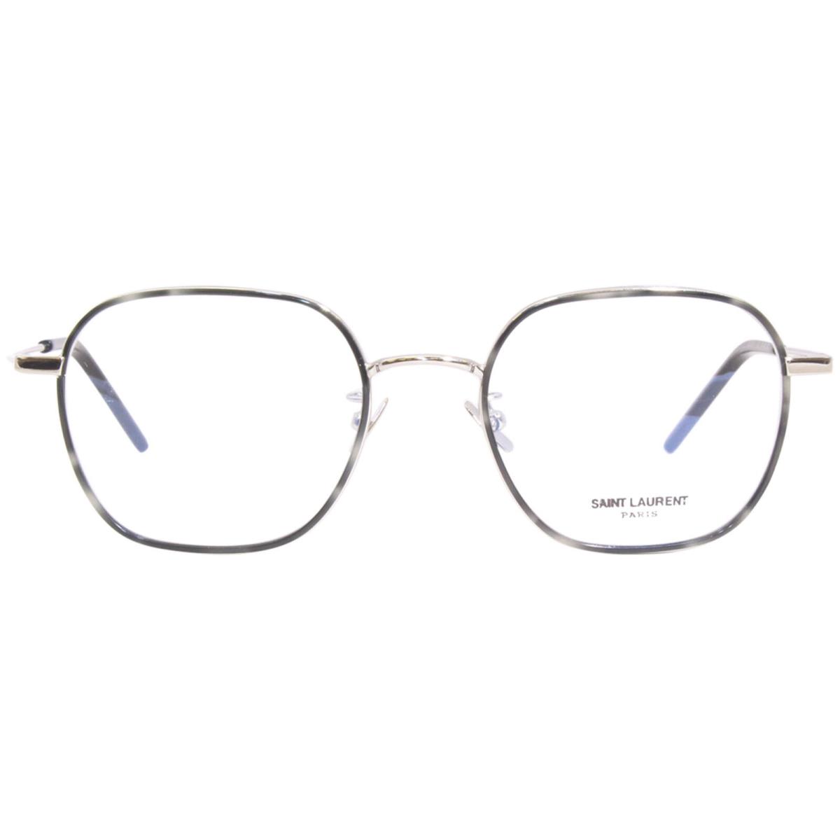Saint Laurent SL397/F 002 Eyeglasses Frame Silver/horn Fullrim Square Shape 52mm