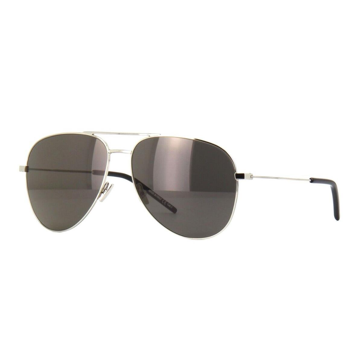 Saint Laurent Classic 11 Silver/smoke Crystal 010 C Sunglasses - Frame: Silver, Lens: Gray