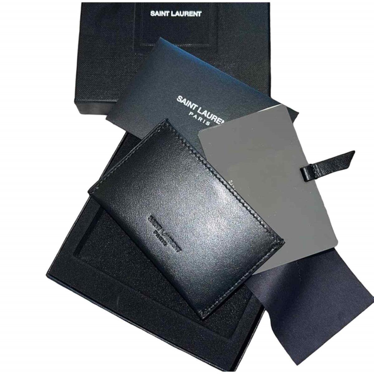 Saint Laurent Black Compact Card Holder Mirror