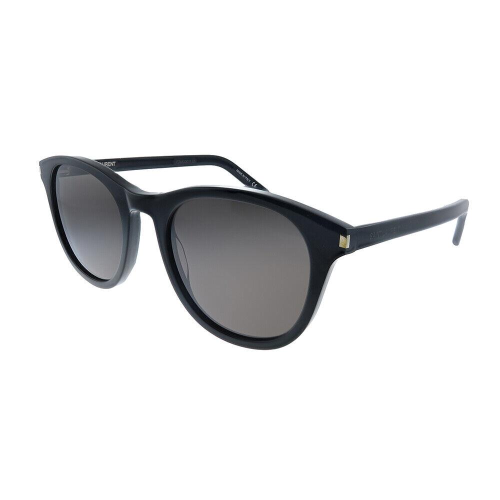 Saint Laurent SL 401 005 Black Plastic Round Sunglasses Black Lens