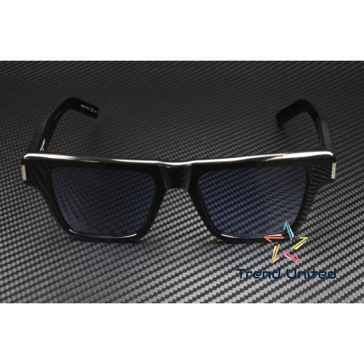 Saint Laurent SL 469 005 Square Black Shiny Blue 51 mm Men`s Sunglasses