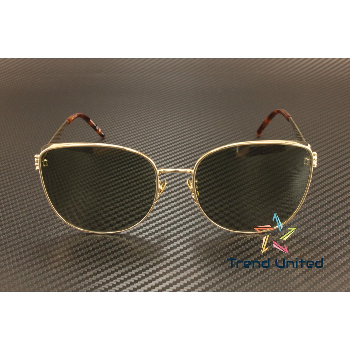 Saint Laurent SL M89 003 Oval Panthos Metal Gold Green 61 mm Women`s Sunglasses