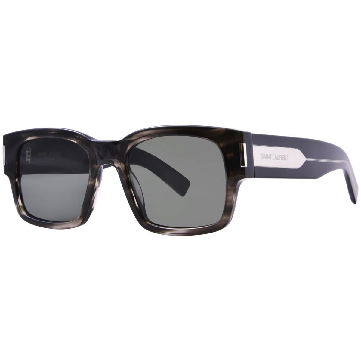 Saint Laurent SL-617 004 Sunglasses Men`s Havana/crystal/grey Square Shape 53mm