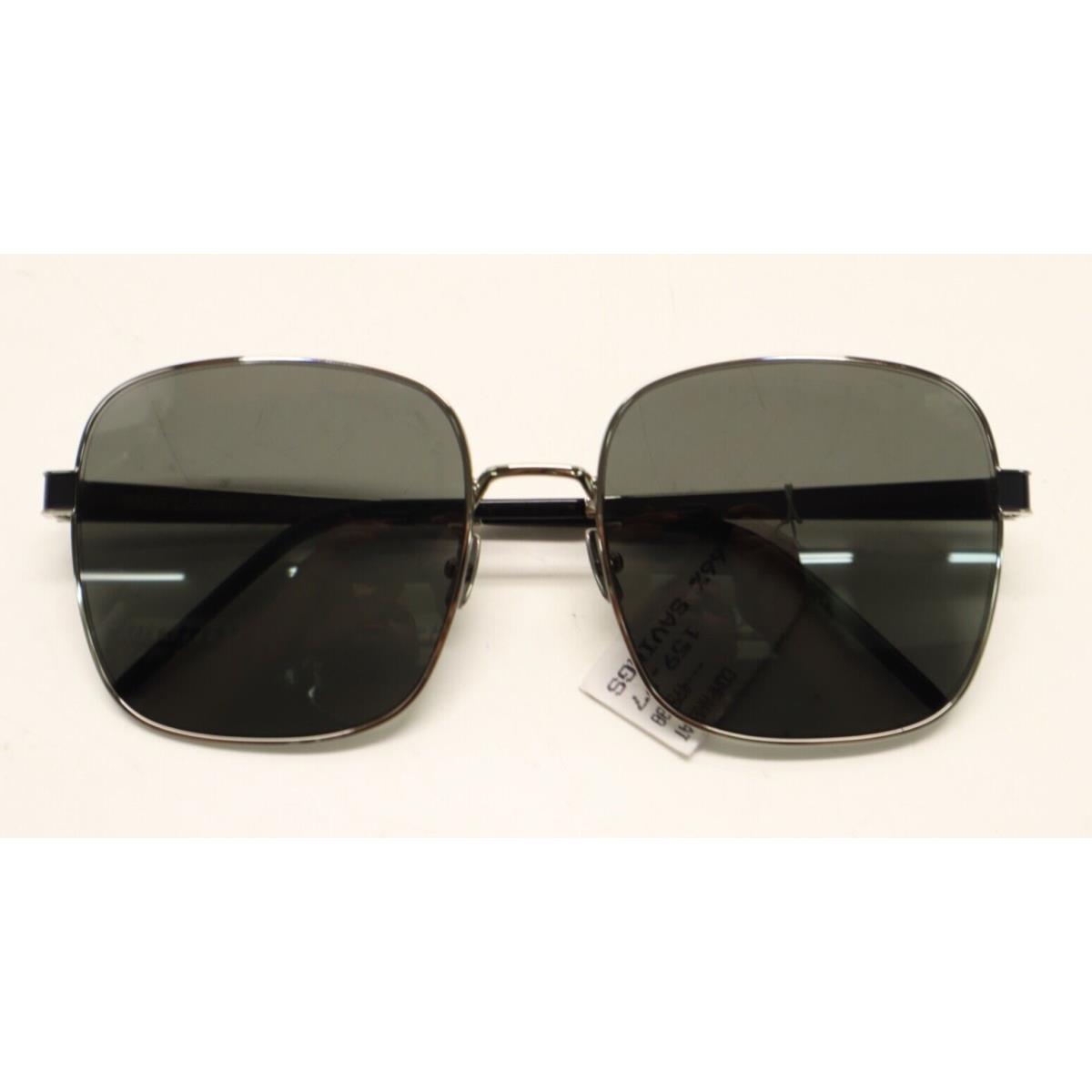 Saint Laurent SL M75 001 Silver Black/grey Lens 60mm Square Sunglasses 1470