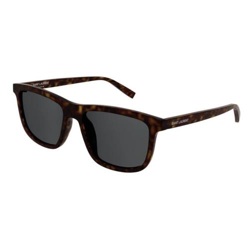 Saint Laurent SL501 002 Havana/smoke Square Full-rim Unisex Sunglasses