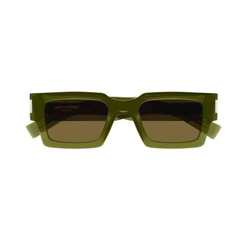 Saint Laurent SL 572 005 Green/brown Square Unisex Sunglasses