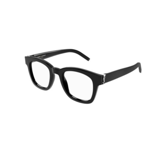 Saint Laurent SL M124 Opt 001 Black Square Men`s Eyeglasses - Frame: Black, Lens: Clear