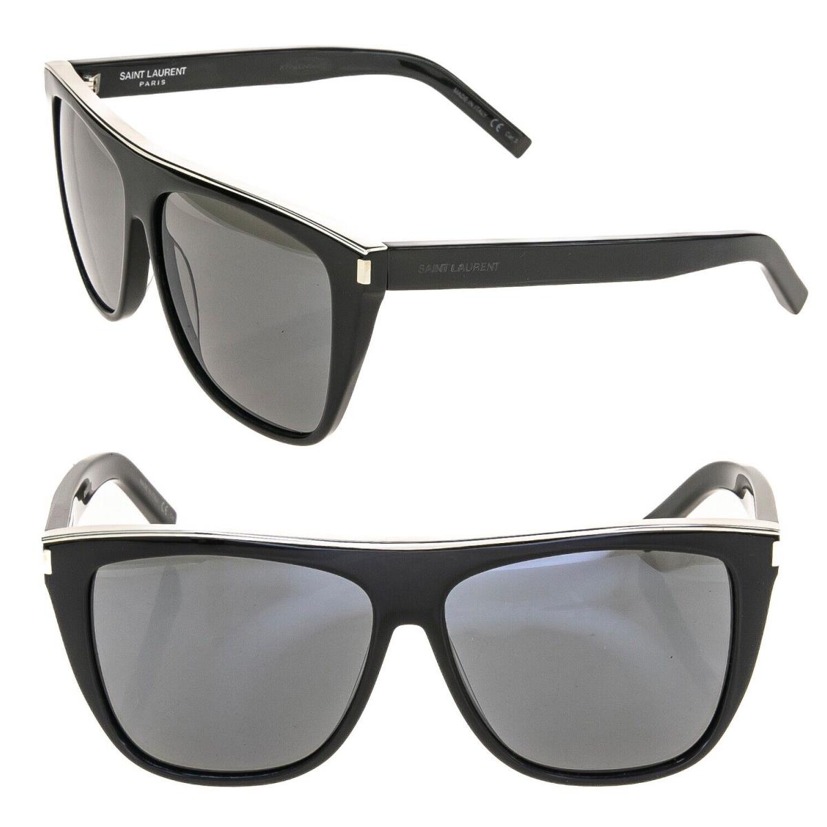 Saint Laurent Ysl SL1 Combi Metal Top 001 Black Rectangular Unisex Sunglasses