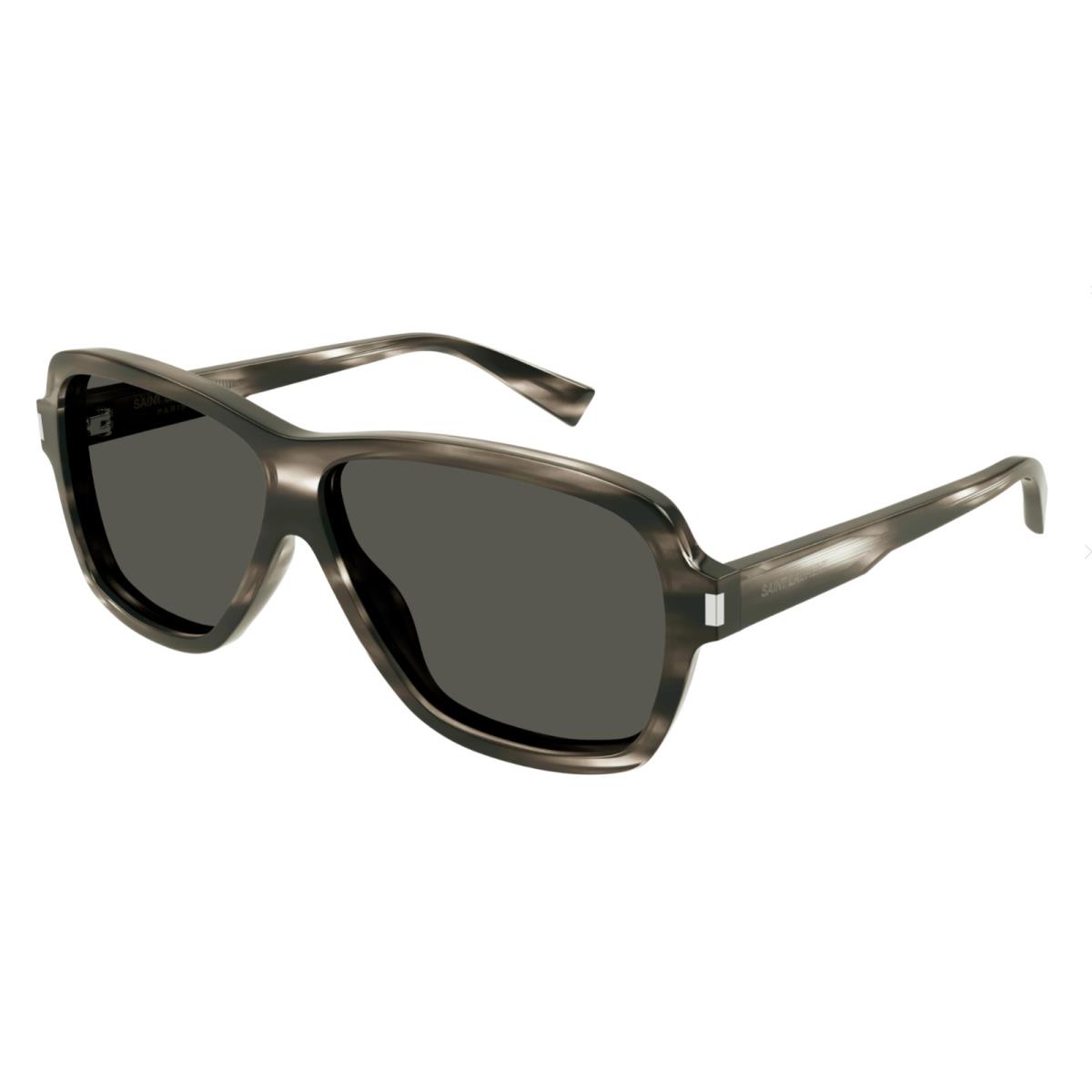 Saint Laurent SL 609 Carlyon 004 Havana/grey Oval Men`s Sunglasses