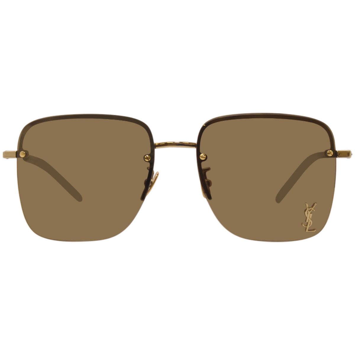 Saint Laurent SL-312-M 006 Sunglasses Women`s Gold/brown Flash Lens Square 58mm