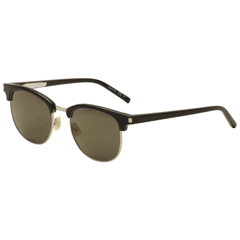 Saint Laurent SL108 SL/108 001 Black/silver Pilot Sunglasses 52mm