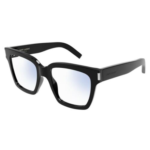 Saint Laurent SL507 009 Black Transparent Rectangular Unisex Sunglasses