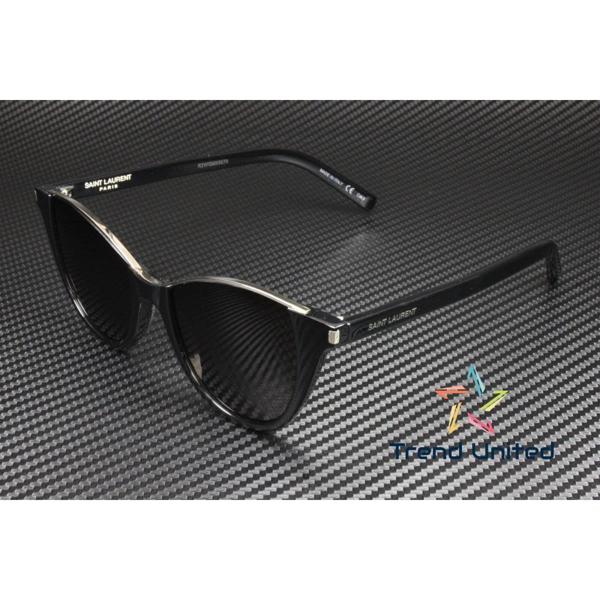 Saint Laurent Ysl 368 Stella 001 Cat Eye Shiny Black Silver 52 Unisex Sunglasses