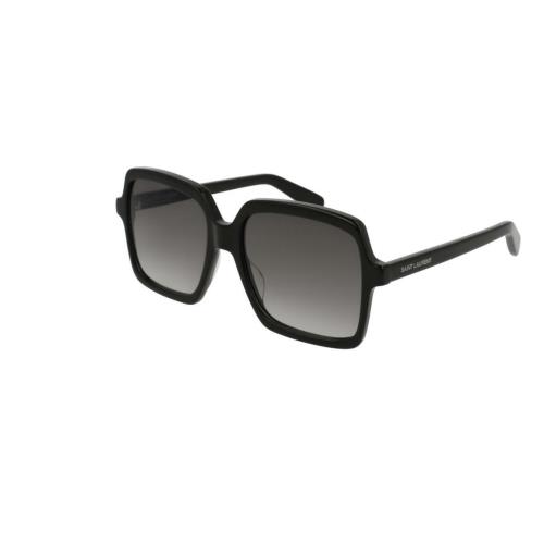 Saint Laurent SL 174 001 Black Square Round Women`s Sunglasses