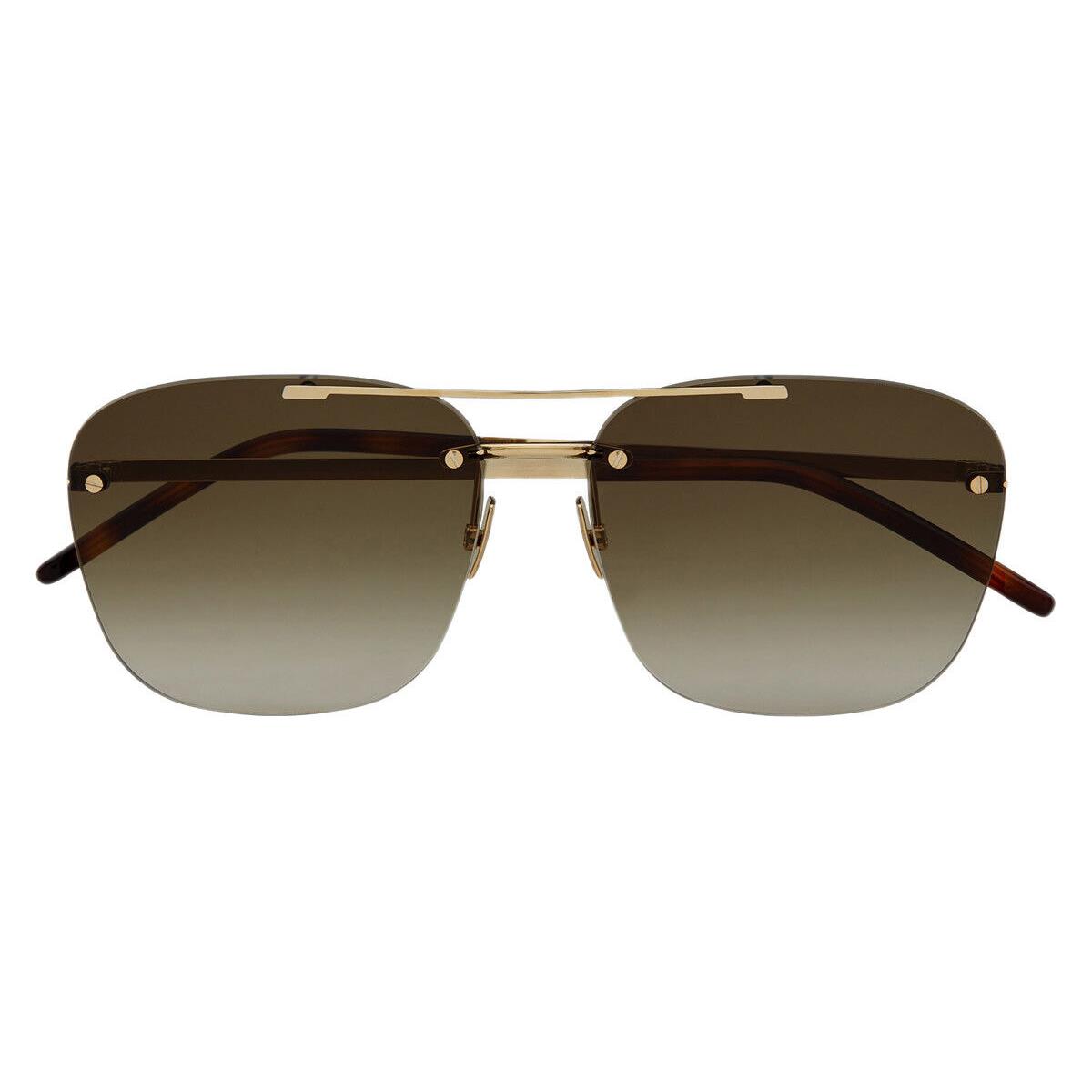 Saint Laurent SL 309 Rimless Sunglasses Gold Aviator 58mm