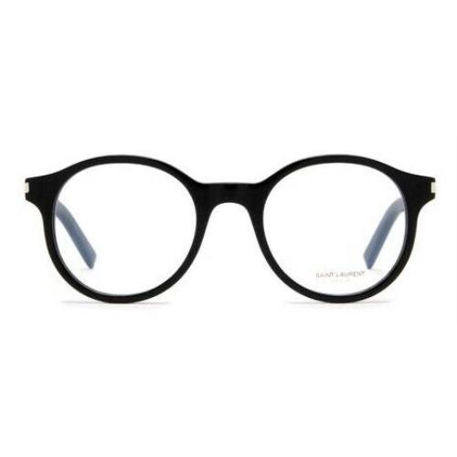 Saint Laurent SL521OPT 001 Black-black Full-rim Round Unisex Eyeglasses - Frame: Black, Lens: Clear