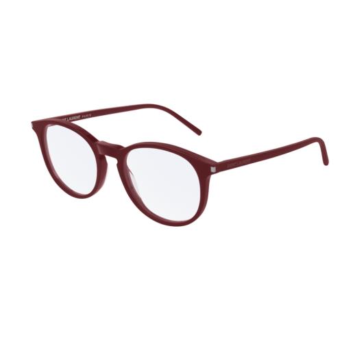 Saint Laurent SL 106 011 Burgundy Round Unisex Eyeglasses