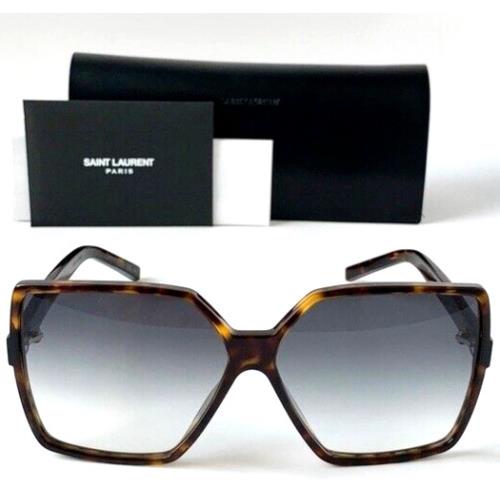 Saint Laurent Paris Betty SL232 003 Havana/blue Gradient Sunglasses 63-13