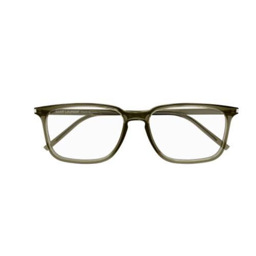 Saint Laurent SL 645/F 005 Green Square Men`s Eyeglasses