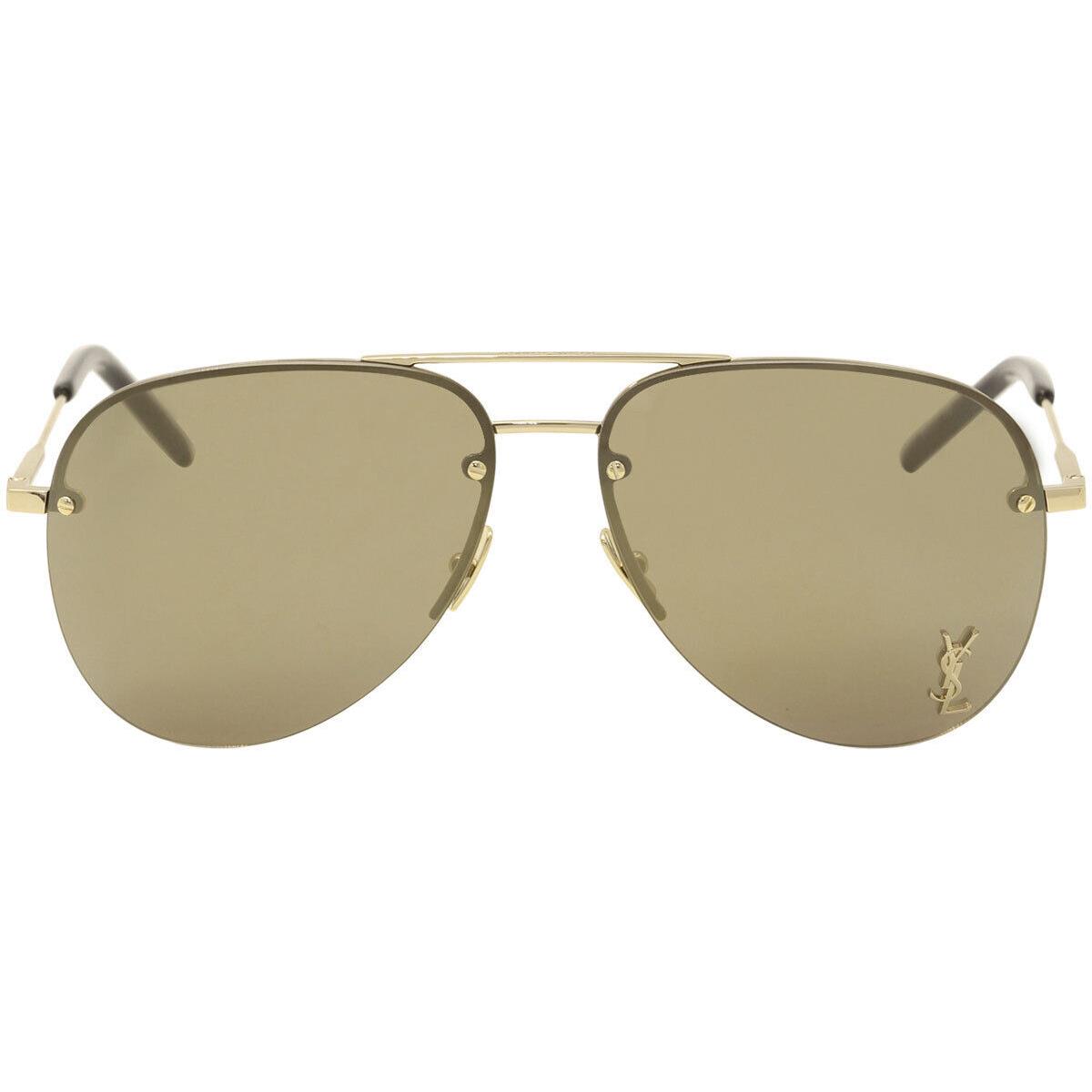 Saint Laurent Men`s Classic 11M 004 Gold/black Pilot Sunglasses 59mm