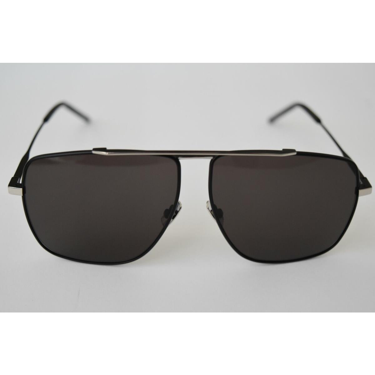 Saint Laurent Black Silver Pilot SL298 002 60-12-145 Sunglasses