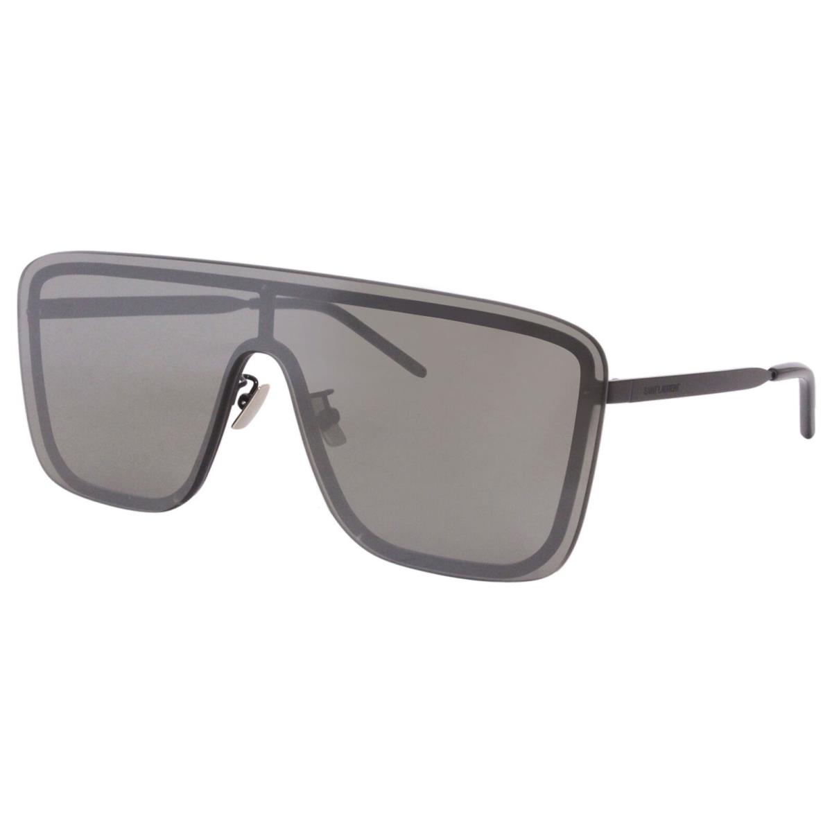 Saint Laurent SL364 003 Sunglasses Men`s Black/silver Mirror Lenses Shield 99mm