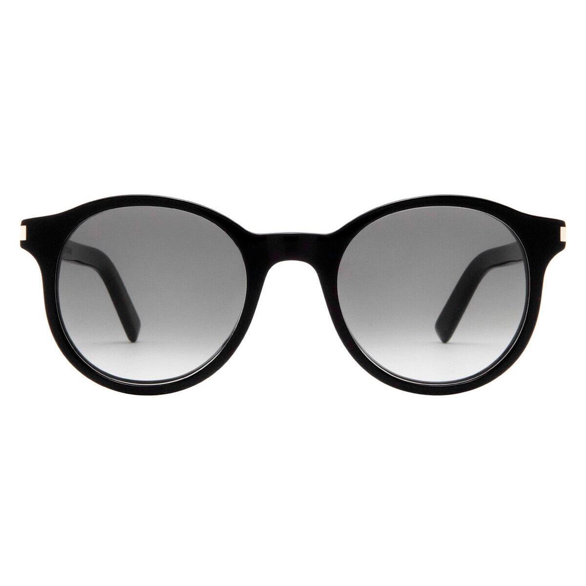 Saint Laurent SL 521 Sunglasses Unisex Black / Gray Round 50mm