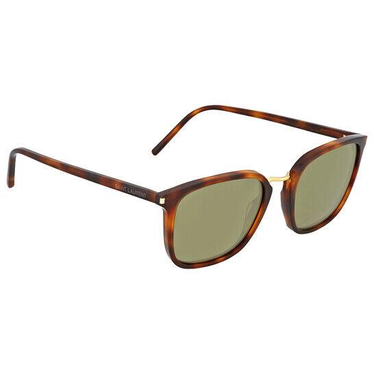 Saint Laurent SL131 Combi 006 Havana Square Green 52mm Non-polarized Sunglasses