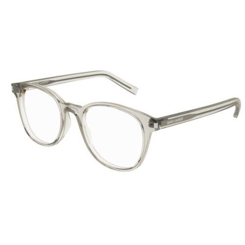 Saint Laurent SL523 006 Transparent Beige Full-rim Round Unisex Eyeglasses