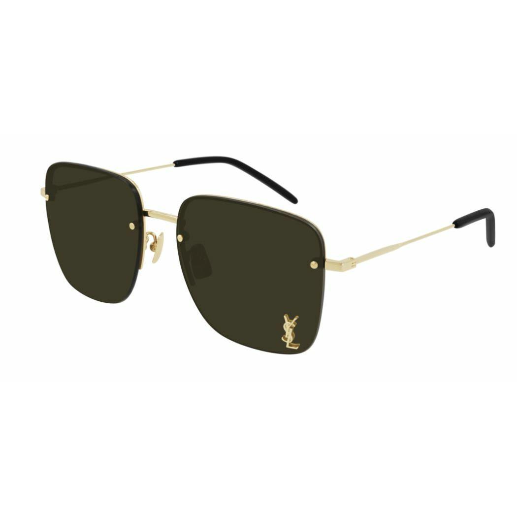 Saint Laurent SL 312 M 006 Gold/brown Square Unisex Sunglasses