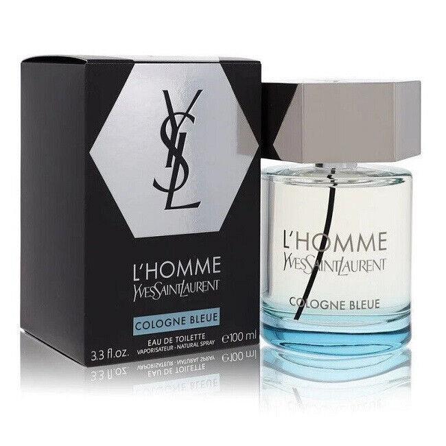 L`homme Cologne Bleue Yves Saint Laurent Men 3.3 oz 100 ml Edt Spray