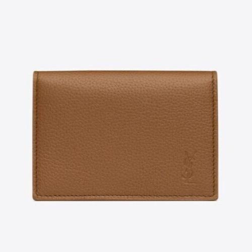 Ysl Cassandre Shadow Saint Laurent Business Card Case IN Grained Leather Fox Col