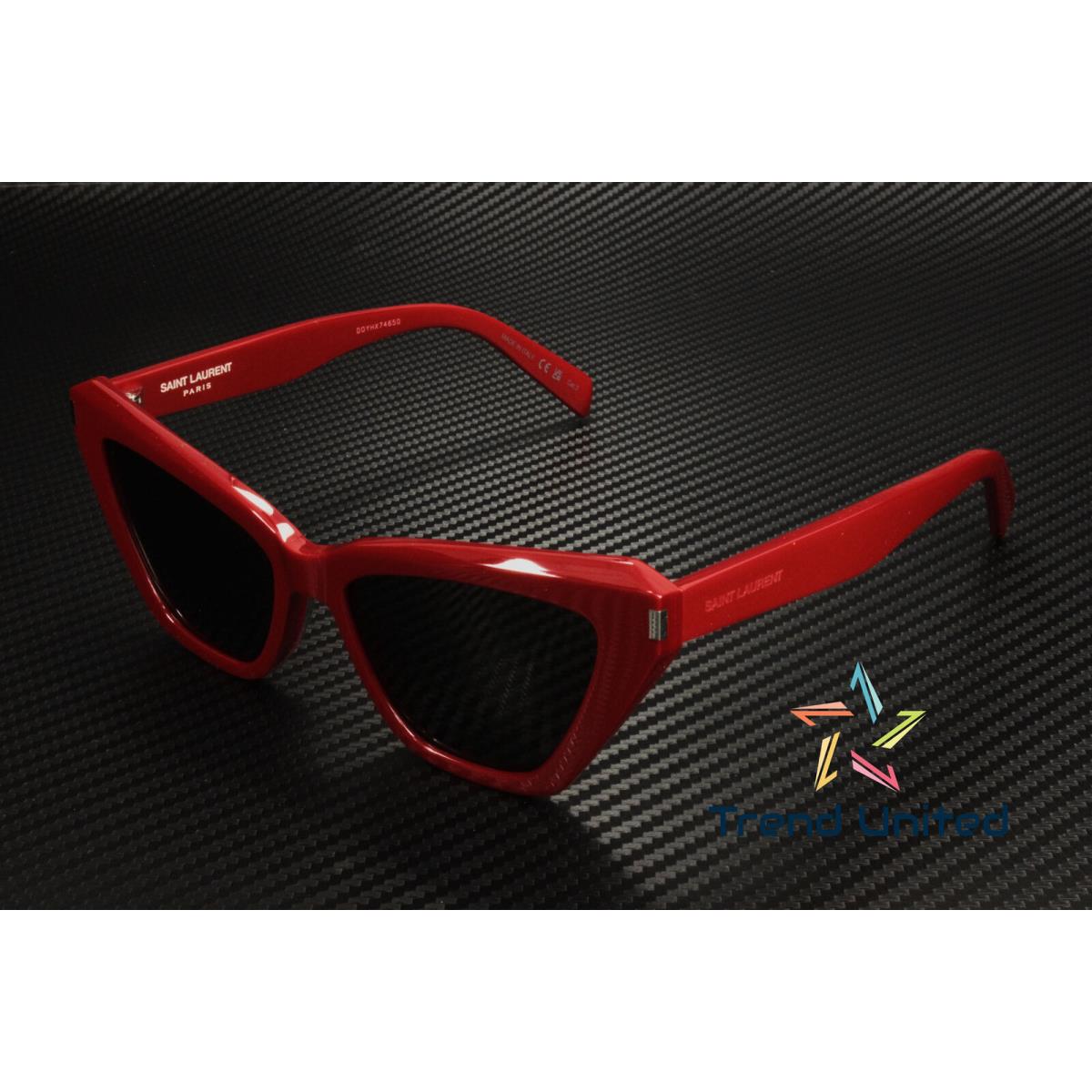 Saint Laurent SL 466 003 Cat Eye Acetate Red Grey 54 mm Women`s Sunglasses