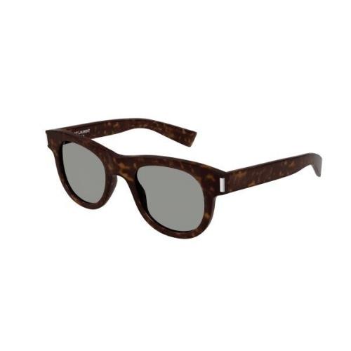 Saint Laurent SL 571 007 Havana/grey Round Men`s Sunglasses