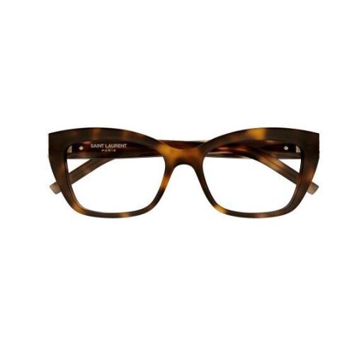 Saint Laurent SL M117 002 Havana/transparent Cat-eye Women`s Eyeglasses