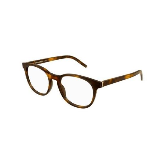 Saint Laurent SL M111 002 Havana/transparent Round Women`s Eyeglasses