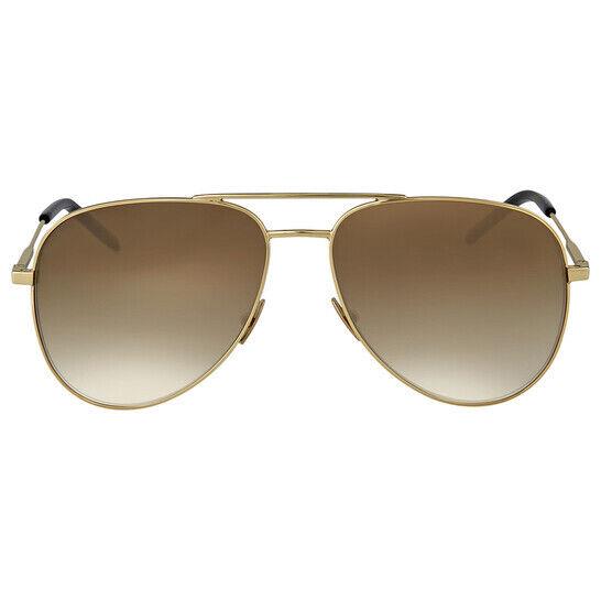 Saint Laurent 009 Classic 11 Gold Pilot Brown Gradient 59-14-145mm Sunglasses