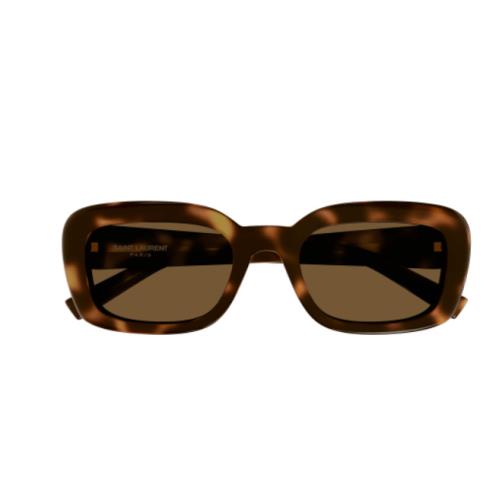 Saint Laurent SL M130 004 Havana/brown Oval Women`s Sunglasses