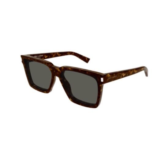 Saint Laurent SL 610 002 Havana/grey Oversize Square Men`s Sunglasses