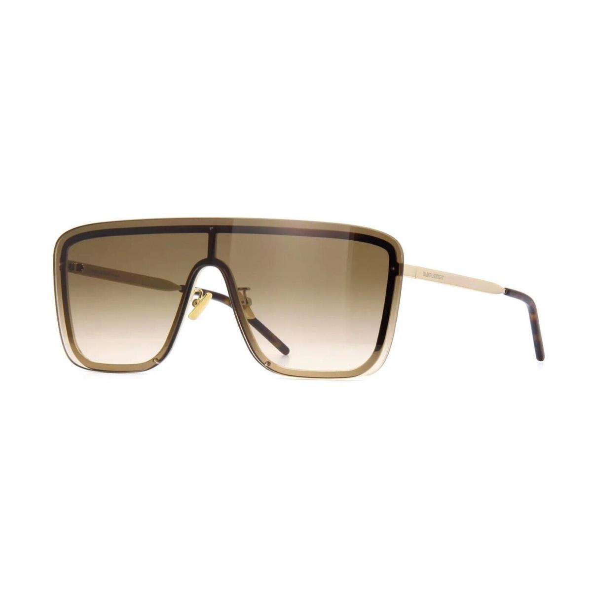 Saint Laurent SL 364 Mask Gold/brown Shaded 006 Sunglasses - Frame: Gold, Lens: Brown Shaded