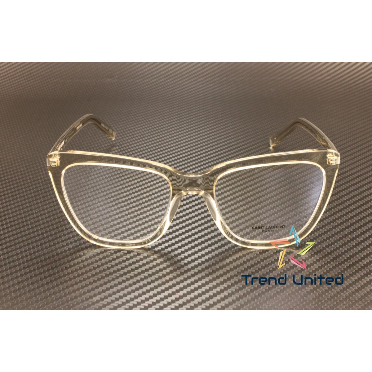 Saint Laurent SL 548 Slim Opt 004 Cat Eye Acetate Beige 55 mm Women`s Eyeglasses