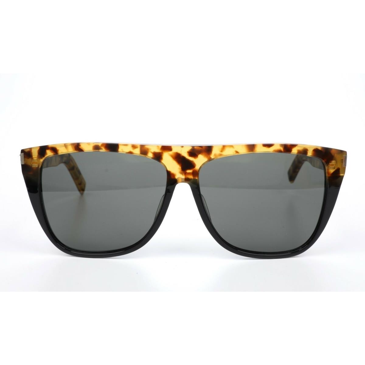 Saint Laurent SL 1 010 Tortoise Square Sunglasses Brown Black 271448