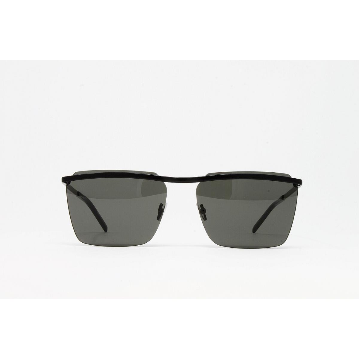 Saint Laurent Sunglasses Unisex Square Rimless SL243 003 Black 60mm Grey Lens