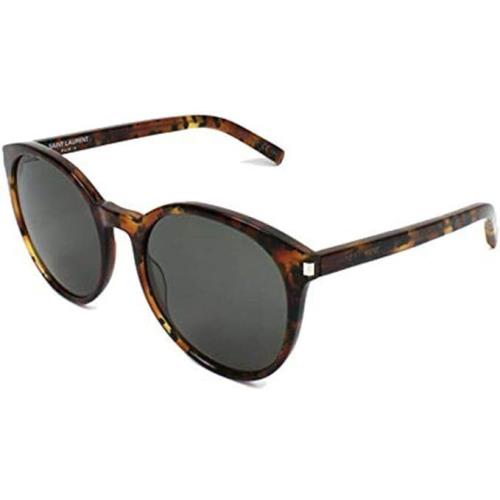 Saint Laurent CLASSIC6 009 Havana Round Gray 54-19-140 Non-polarized Sunglasses - Frame: Brown, Lens: Gray