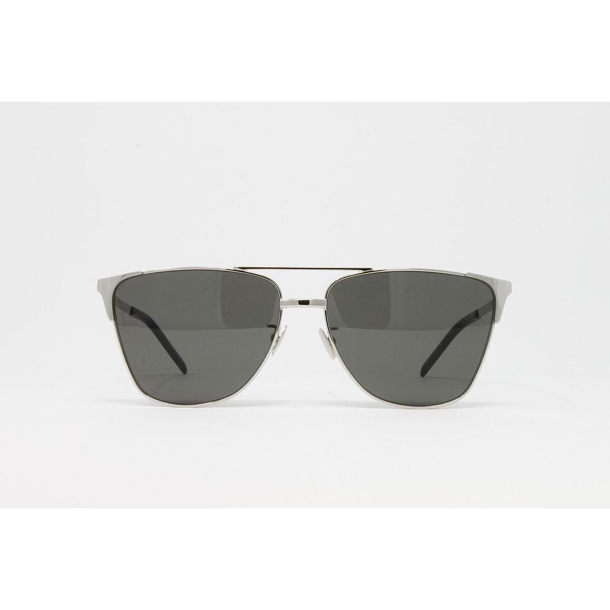 Saint Laurent Sunglasses Unisex Square SL280 003 Silver Size 59mm Grey Lens