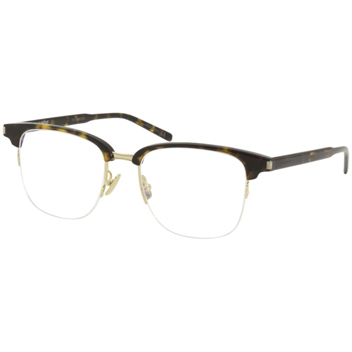 Saint Laurent Slim SL189 002 Eyeglasses Men`s Havana Half Rim Optical Frame 51mm