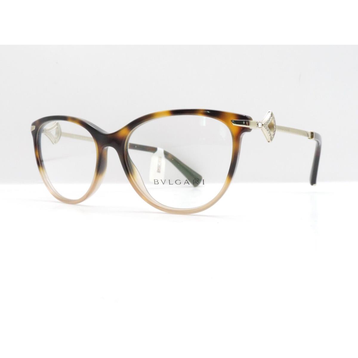 Bvlgari 4167-B Women`s Cat Eye Full Rim Eyeglass Frames Brown 55-16-140