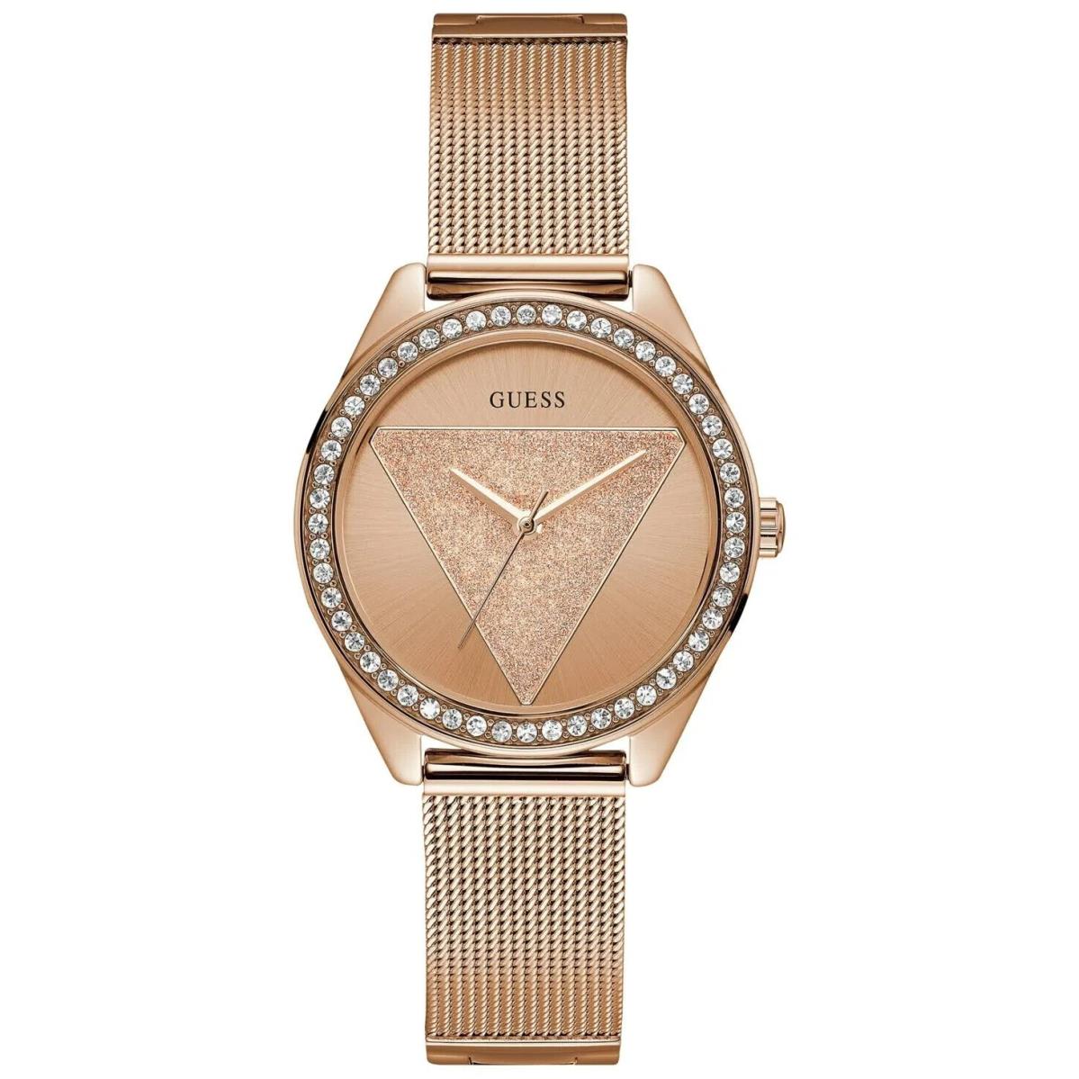 Guess Quartz Crystal Rose Dial Ladies Watch U1142L4 - Dial: Rose, Band: Rose Gold-tone, Bezel: Rose