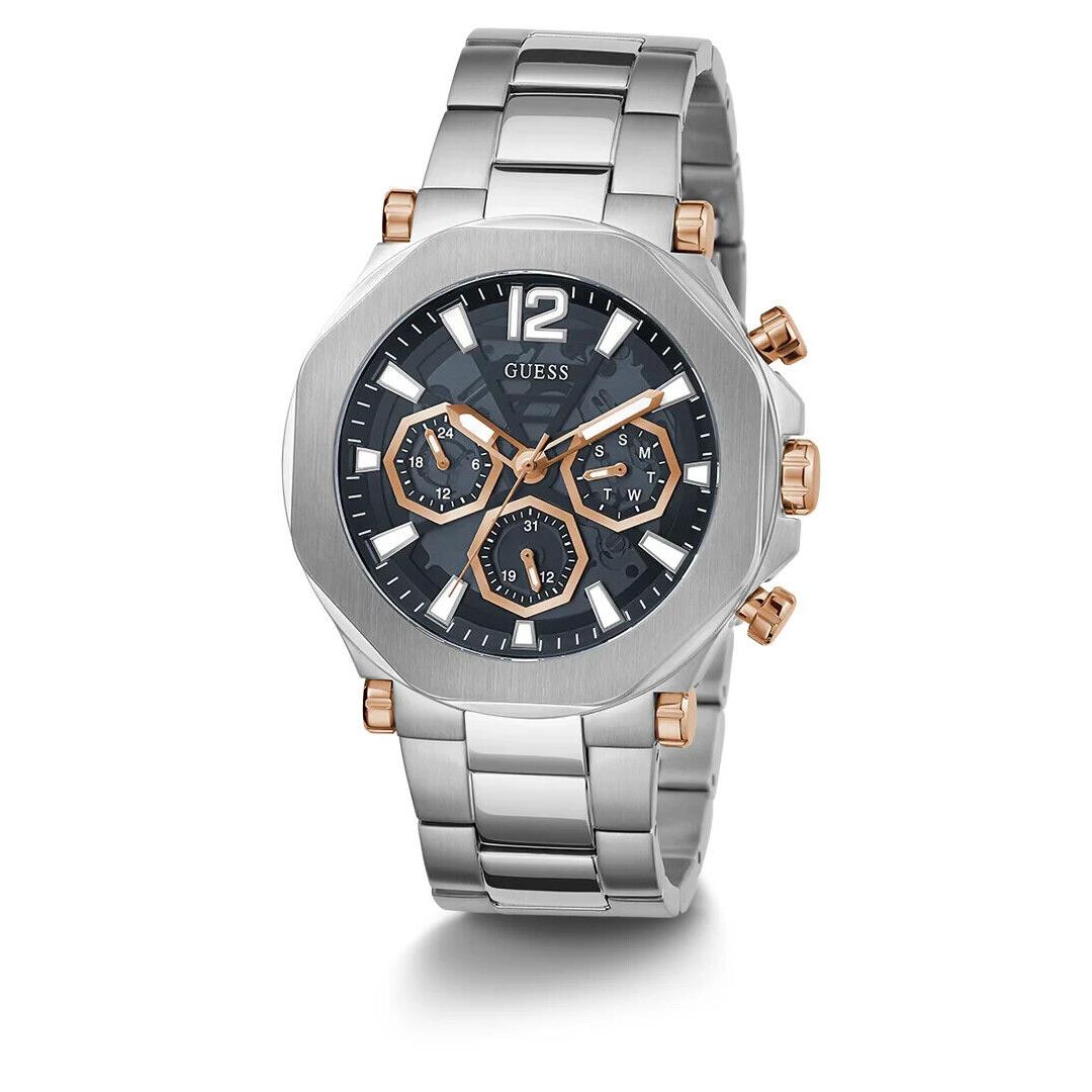 Guess Men`s Silver Tone Multi-function Watch GW0539G1