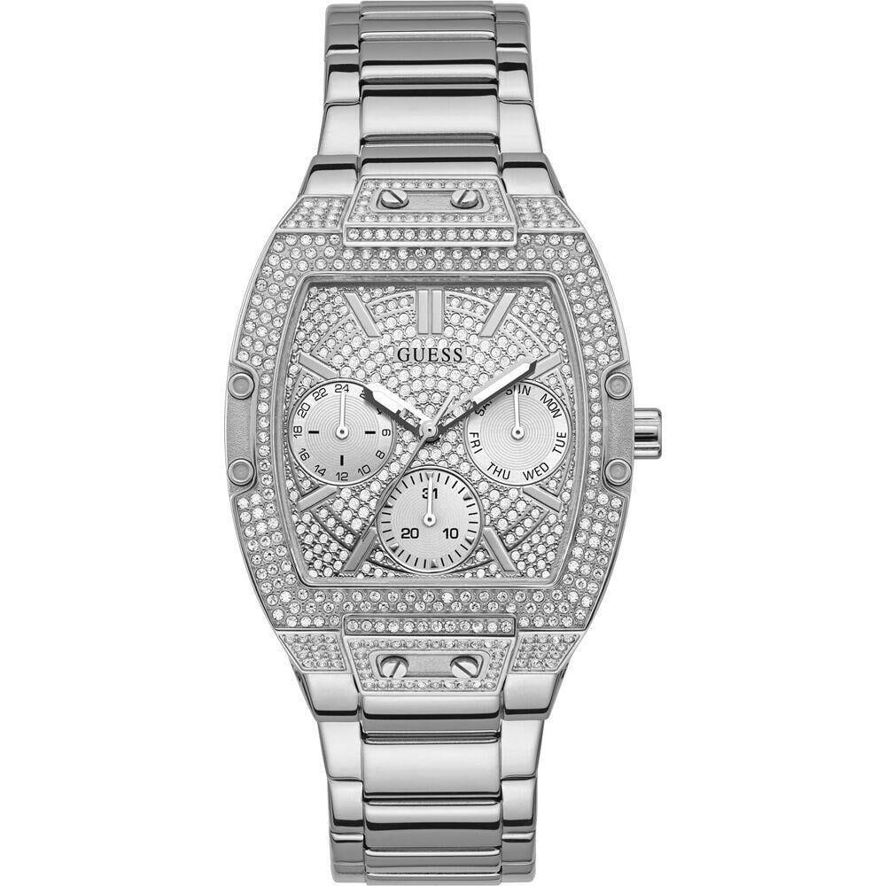 Guess Women`s Raven Quartz Silver Crystal Pave Dial 38mm Watch